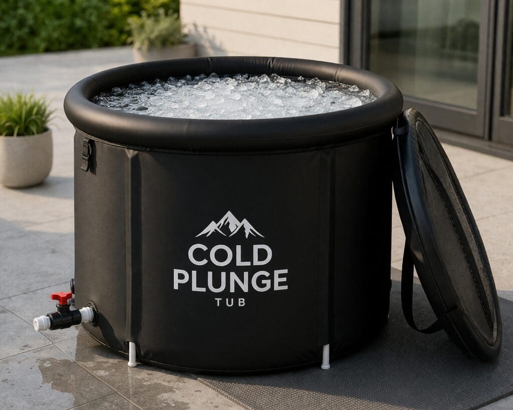 Portable Black Cold Plunge Tub for Home Recovery